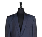 Men's Blazer Blue Gray Striped Wool Formal Suit Jacket Wedding Sport Coat 46R