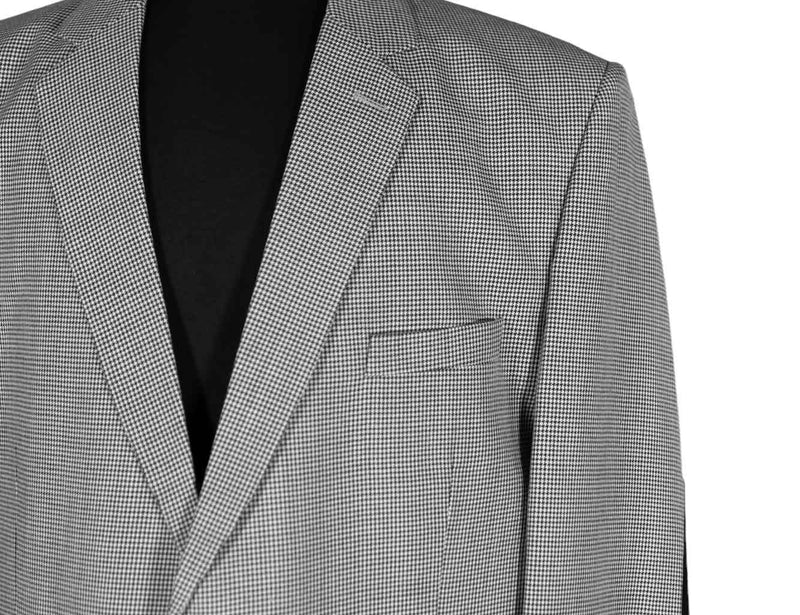 Men's Blazer Black Check Wool Jacket Sport Coat (46R)