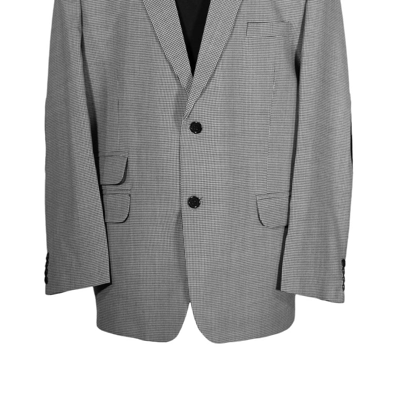 Men's Blazer Black Check Wool Jacket Sport Coat (46R)