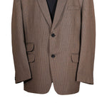 Men's Blazer Brown Check Wool Suit Jacket Sport Coat (46R)