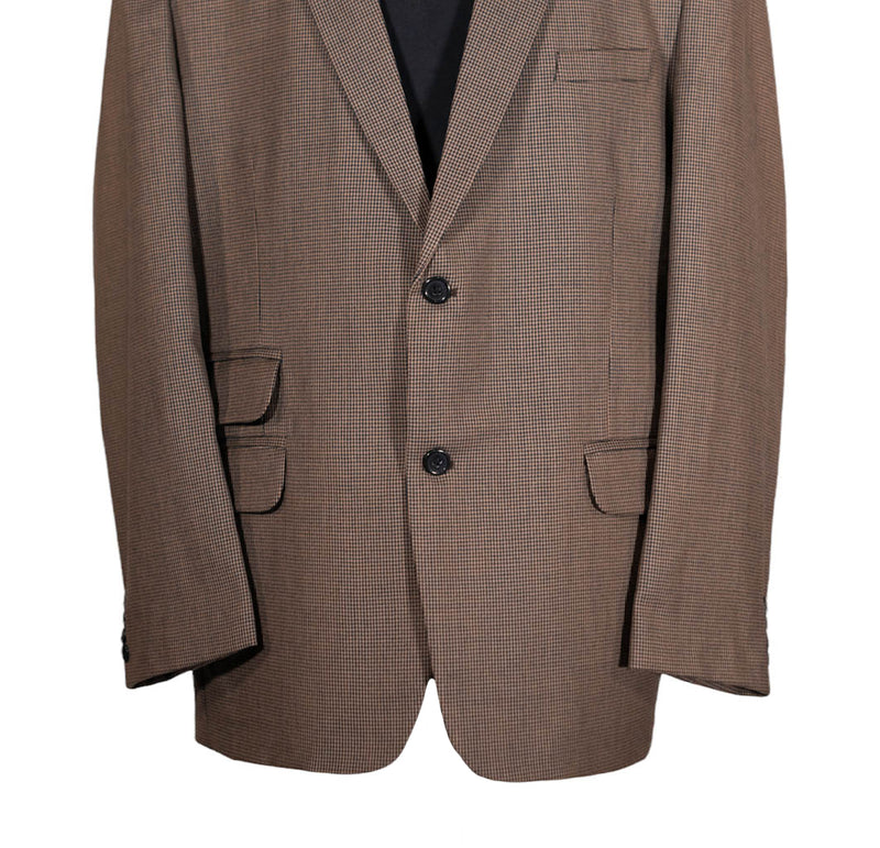Men's Blazer Brown Check Wool Suit Jacket Sport Coat (46R)