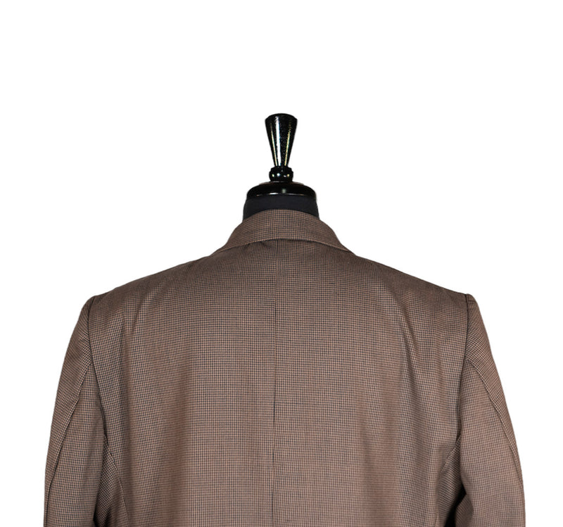 Men's Blazer Brown Check Wool Suit Jacket Sport Coat (46R)