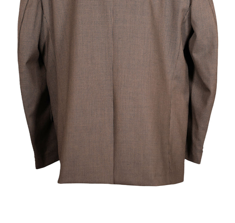 Men's Blazer Brown Check Wool Suit Jacket Sport Coat (46R)