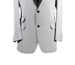 Men's Blazer Black White Houndstooth Check Formal Tuxedo Jacket Sport Coat 44R