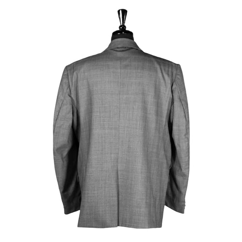 Men's Blazer Gray Plaid Check Wool Jacket Sport Coat (46R)