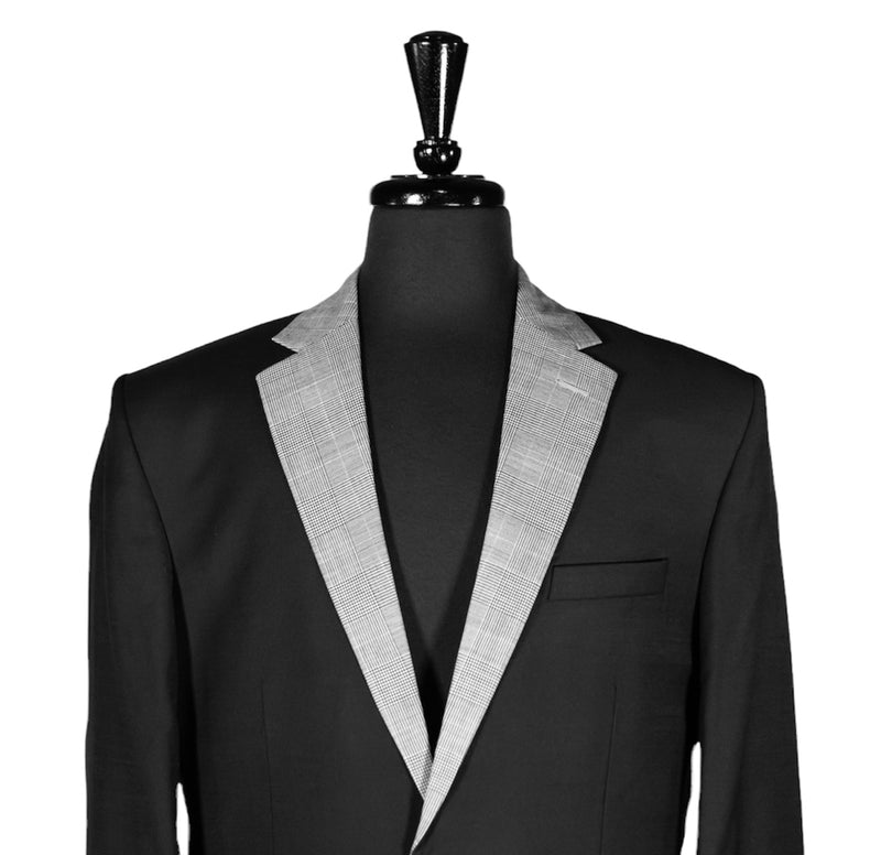 Men's Blazer Black Gray Wool Tuxedo Jacket Sport Coat (40R)