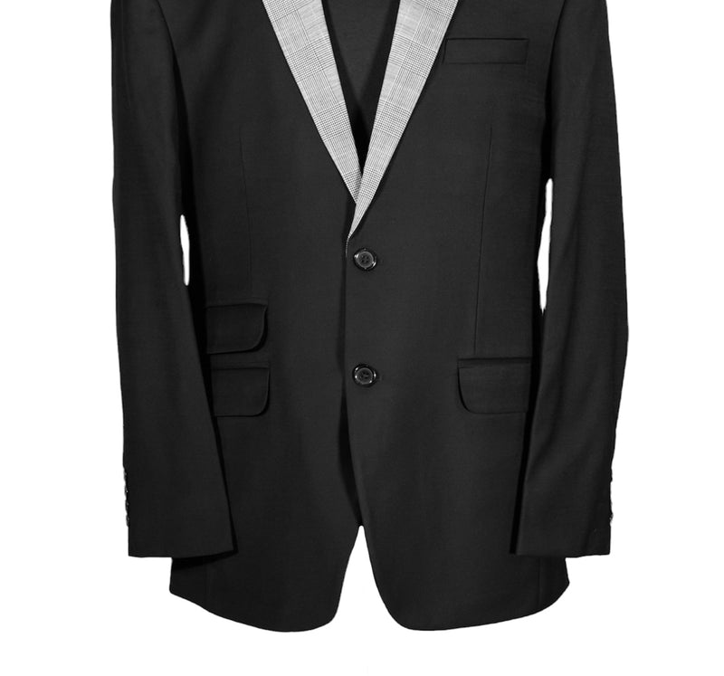 Men's Blazer Black Gray Wool Tuxedo Jacket Sport Coat (40R)