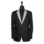 Men's Blazer Black Gray Wool Tuxedo Jacket Sport Coat (40R)