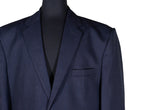 Men's Blazer Blue Herringbone Wool Jacket Sport Coat (48R)