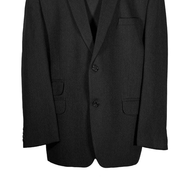 Men's Blazer Black Striped Wool Jacket Sport Coat (46R)