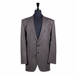 Men's Gray Striped Wool Blazer 44R