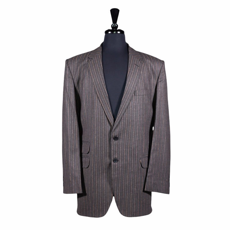 Men's Gray Striped Wool Blazer 44R