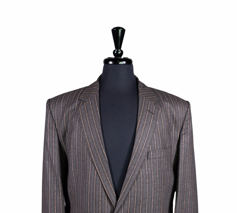 Men's Gray Striped Wool Blazer 44R