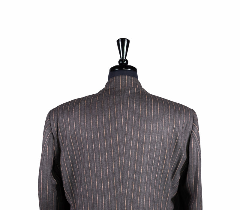 Men's Gray Striped Wool Blazer 44R