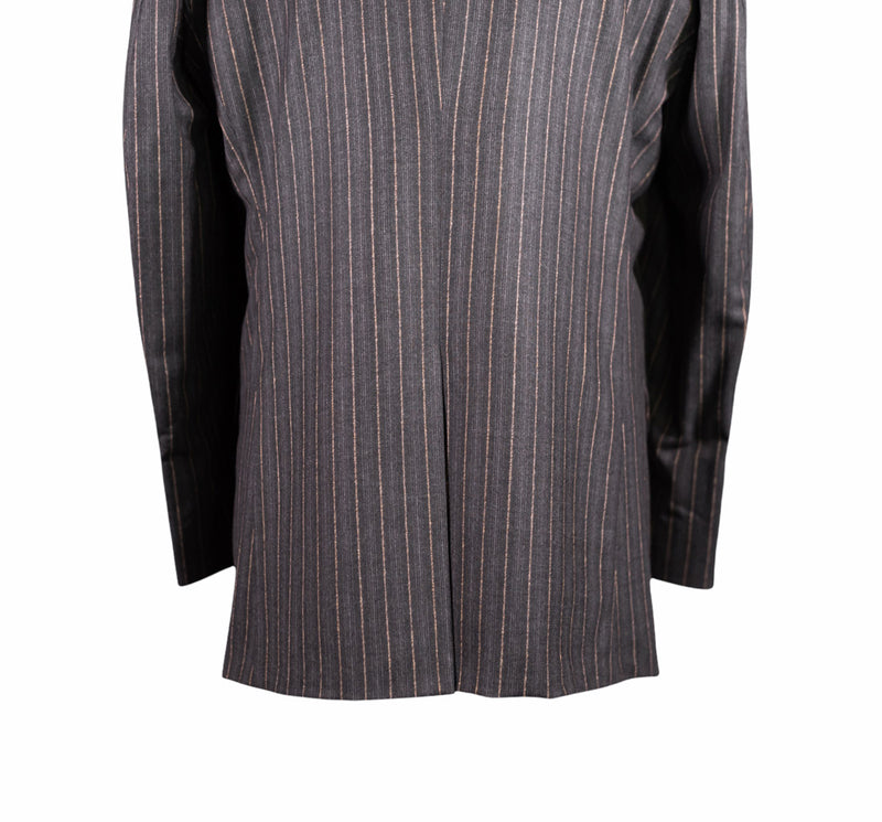 Men's Gray Striped Wool Blazer 44R