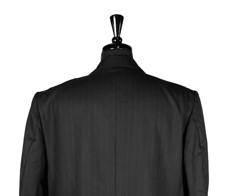 Men's Blazer Black Pinstripe Wool Jacket Sport Coat (46R)