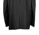 Men's Blazer Black Pinstripe Wool Jacket Sport Coat (46R)