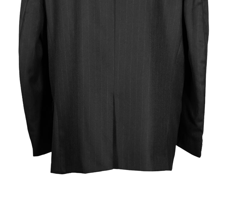 Men's Blazer Black Pinstripe Wool Jacket Sport Coat (46R)