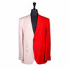 Men's Red Striped Contrast Panel Wool Blazer 40R