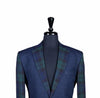 Men's Blue Tartan Plaid Contrast Wool Blazer (40R)