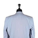 Men's Blazer Blue White Striped Cotton Jacket Sport Coat (42R)