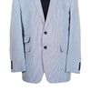 Men's Blazer Blue White Striped Cotton Jacket Sport Coat (42R)
