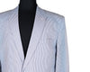 Men's Blazer Blue White Striped Cotton Jacket Sport Coat (42R)