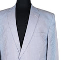 Men's Blazer Blue White Striped Cotton Jacket Sport Coat (42R)