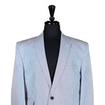 Men's Blazer Blue White Striped Cotton Jacket Sport Coat (42R)