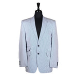 Men's Blazer Blue White Striped Cotton Jacket Sport Coat (42R)