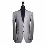 Men's Gray Striped Contrast Panel Blazer 40R
