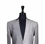 Men's Gray Striped Contrast Panel Blazer 40R
