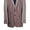 Men's Blazer Brown Check Plaid Wool Jacket Sport Coat (42R)
