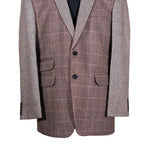 Men's Blazer Brown Check Plaid Wool Jacket Sport Coat (42R)