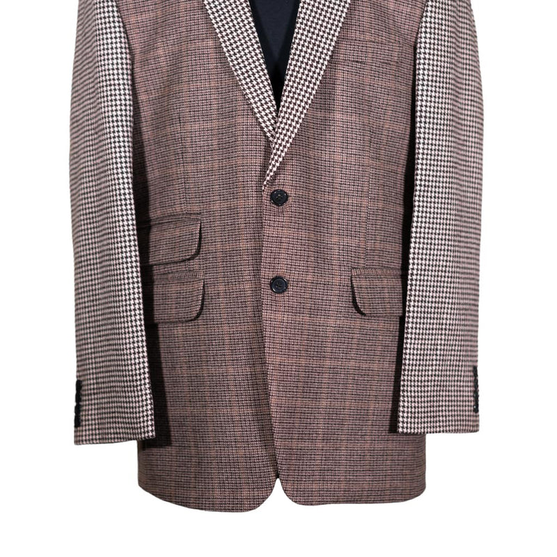 Men's Blazer Brown Check Plaid Wool Jacket Sport Coat (42R)