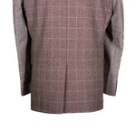 Men's Blazer Brown Check Plaid Wool Jacket Sport Coat (42R)