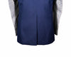 Men's Blue Striped Contrast Panel Wool Blazer (40R)