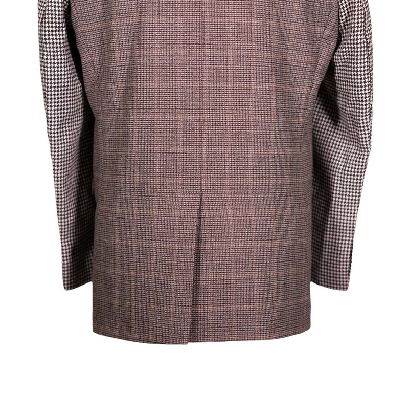 Men's Blazer Brown Check Plaid Wool Jacket Sport Coat (42R)