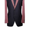 Men's Blazer Black Red Plaid Check Wool Formal Tuxedo Jacket Sport Coat 40R