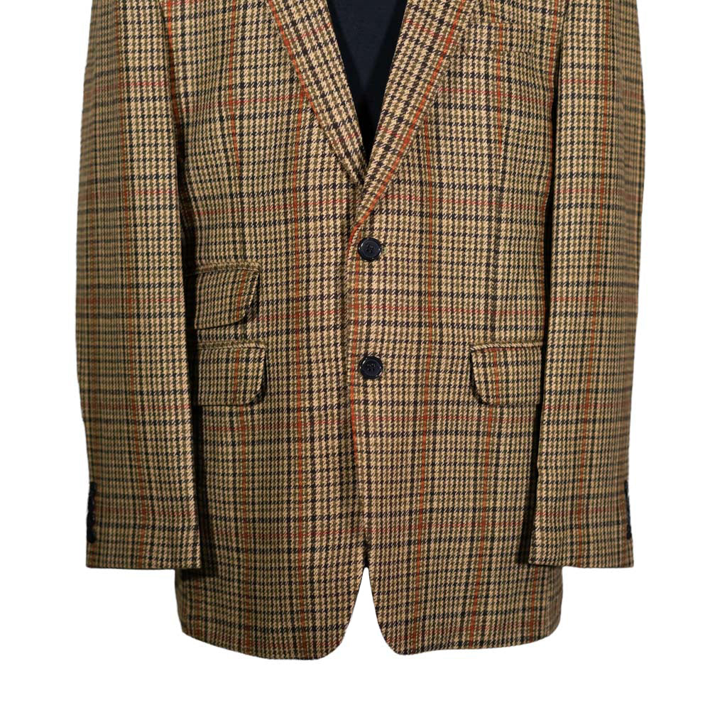 【GINGER掲載商品】 Men's Blazer Beige Plaid Check Wool Jacket Sport Coat (42R その他