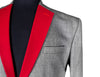 Men's Black White Red Check Wool Formal Tuxedo Suit Jacket Sport Coat 40R