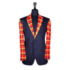 Men's Blue and Orange Plaid Contrast Wool Blazer (40R)