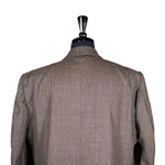 Men's Blazer Brown Check Wool Formal Jacket Sport Coat (46R)