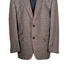 Men's Blazer Brown Check Wool Formal Jacket Sport Coat (46R)