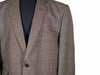 Men's Blazer Brown Check Wool Formal Jacket Sport Coat (46R)