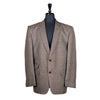 Men's Blazer Brown Check Wool Formal Jacket Sport Coat (46R)