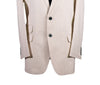 Men's Blazer Beige Striped Cotton Formal Casual Jacket Sport Coat 44R