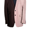 Men's Blazer Brown White Check Wool Tuxedo Jacket Sport Coat (42R)