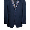 Men's Blazer Blue Abstract Wool Tuxedo Jacket Sport Coat (42R)