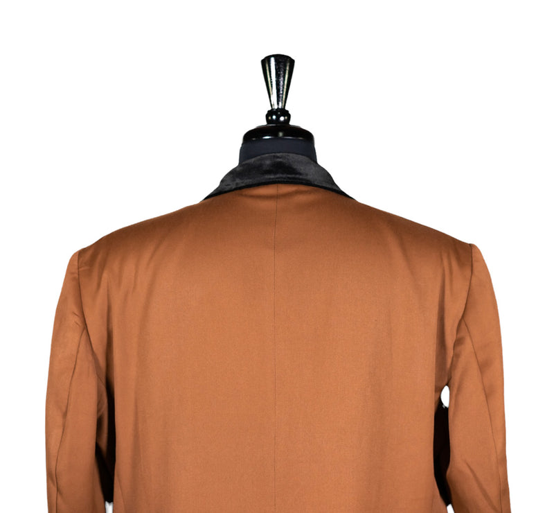 Men's Blazer Brown Black Wool Velvet Tuxedo Jacket Sport Coat (48R)